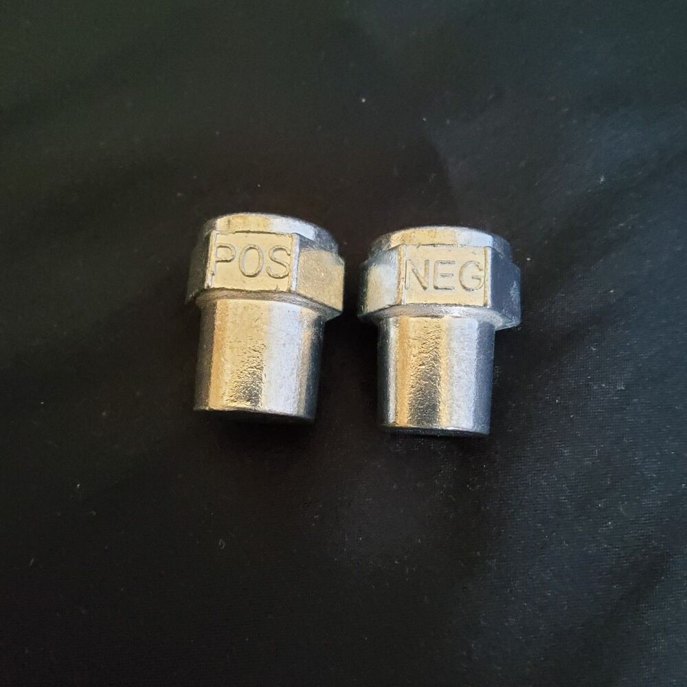 2 Pcs Car Positive Negative Battery Post Terminal Adapters 3/8" Female Thread